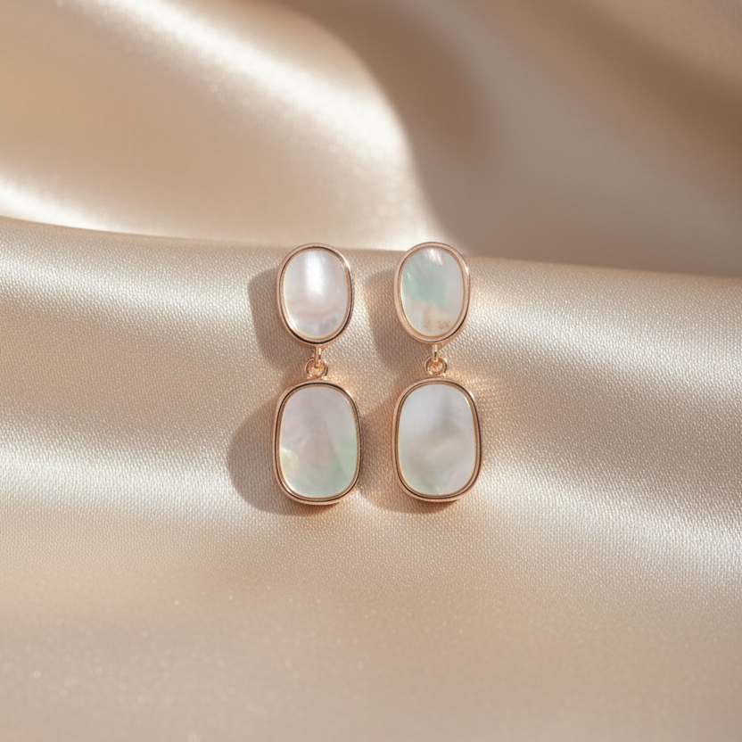 Rosegold Spirit Mother of Pearl Dangles