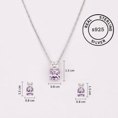 Silver Lavender Serenity Pendant Set