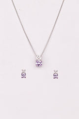 Silver Lavender Serenity Pendant Set