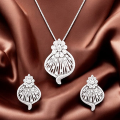 Silver Radiant Elegance Pendant Set