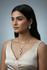 Silver Regal Blossom Pendant Set