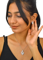 Silver Regal Blossom Pendant Set