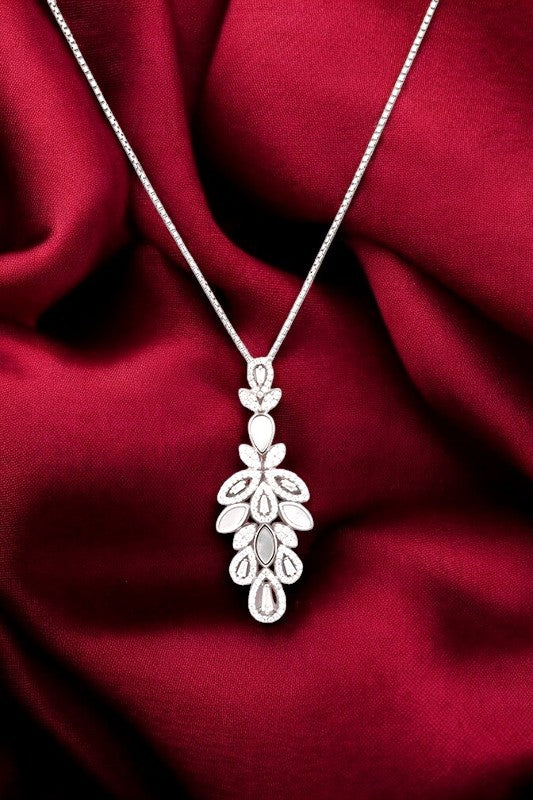 Silver Floral Fusion MOP Necklace