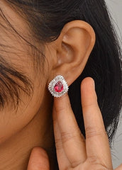 Silver Ruby Radiance Pendant Set