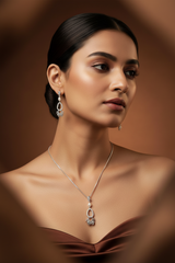 Silver Graceful Pearl Dance Pendant Set