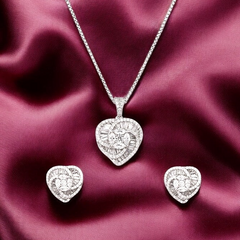 Silver Heart Desire Pendant Set