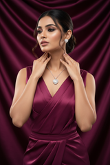 Silver Heart Desire Pendant Set