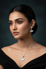 Silver Sea Shell Elegance Pendant Set