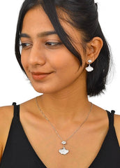 Silver Sea Shell Elegance Pendant Set