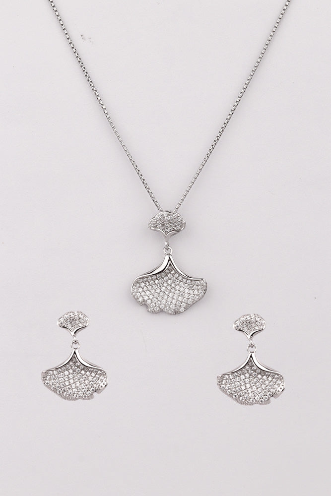 Silver Sea Shell Elegance Pendant Set