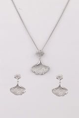 Silver Sea Shell Elegance Pendant Set