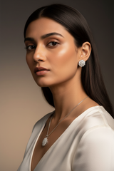 Silver Modern Elegance Round Pendant Set