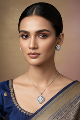 Silver Celestial Radiance Pendant Set