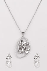 Silver Floral Symphony Pendant Set