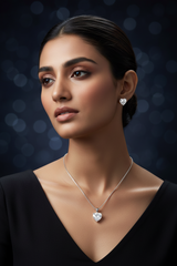 Silver Timeless Heart Pendant Set