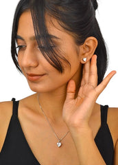 Silver Timeless Heart Pendant Set