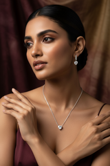 Silver Eternal Love Solitaire Pendant Set