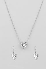 Silver Eternal Love Solitaire Pendant Set