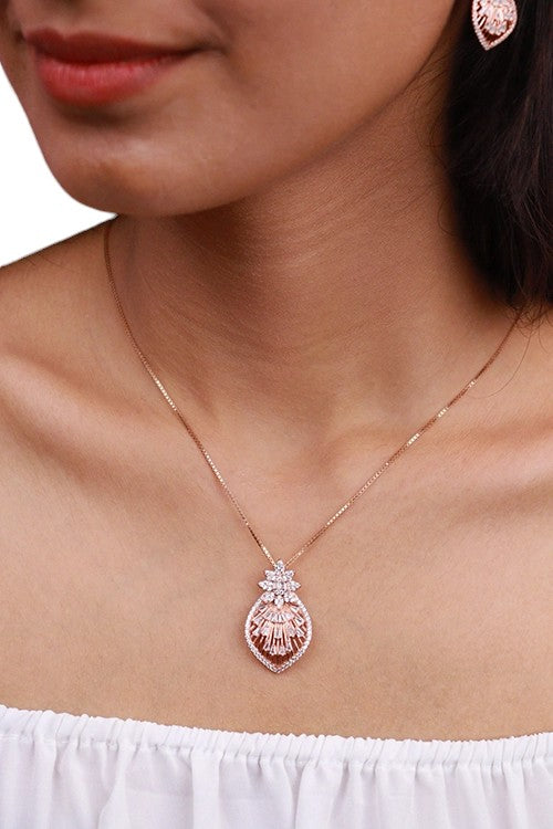 Rosegold Regal Splendour Pendant Set