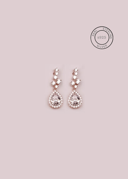 Rosegold CZ Zircon Drop Danglers