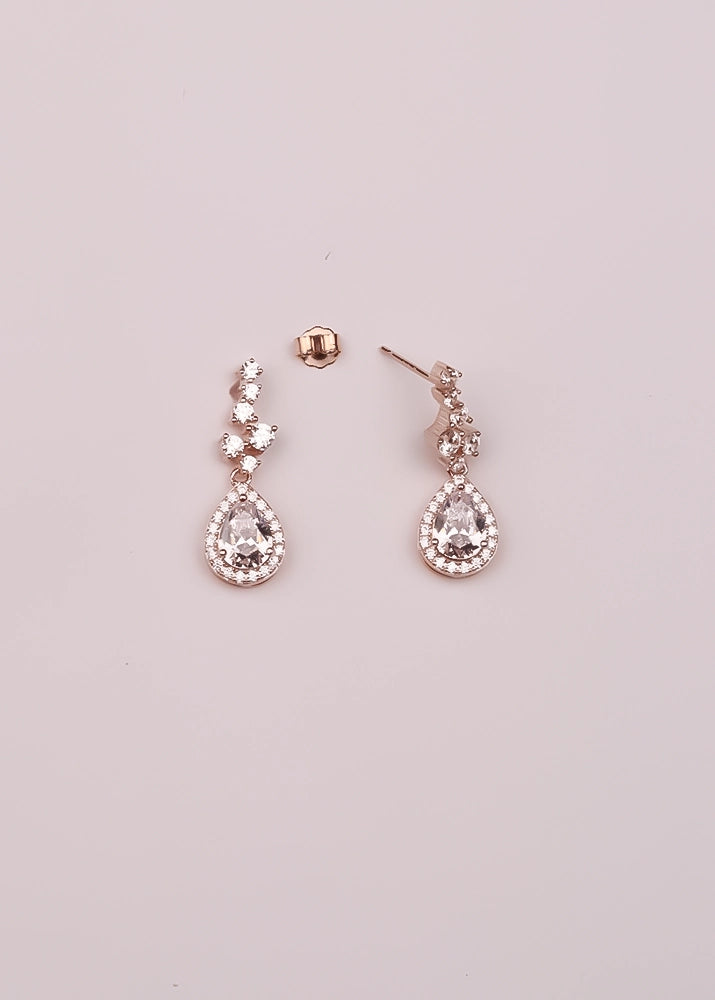 Rosegold CZ Zircon Drop Danglers