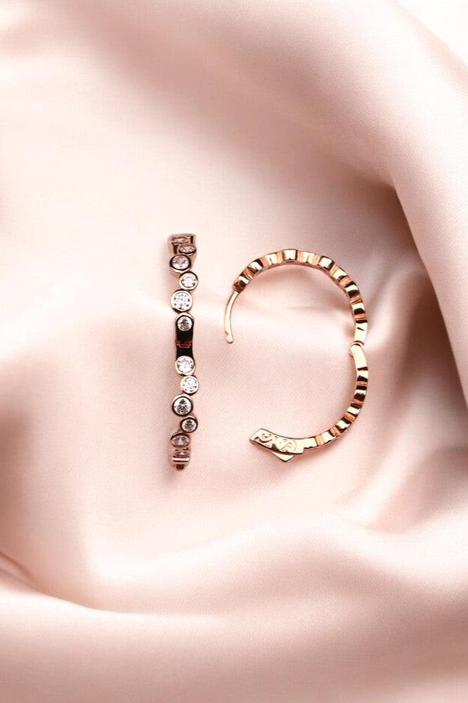 Rosegold Zircon Hoops