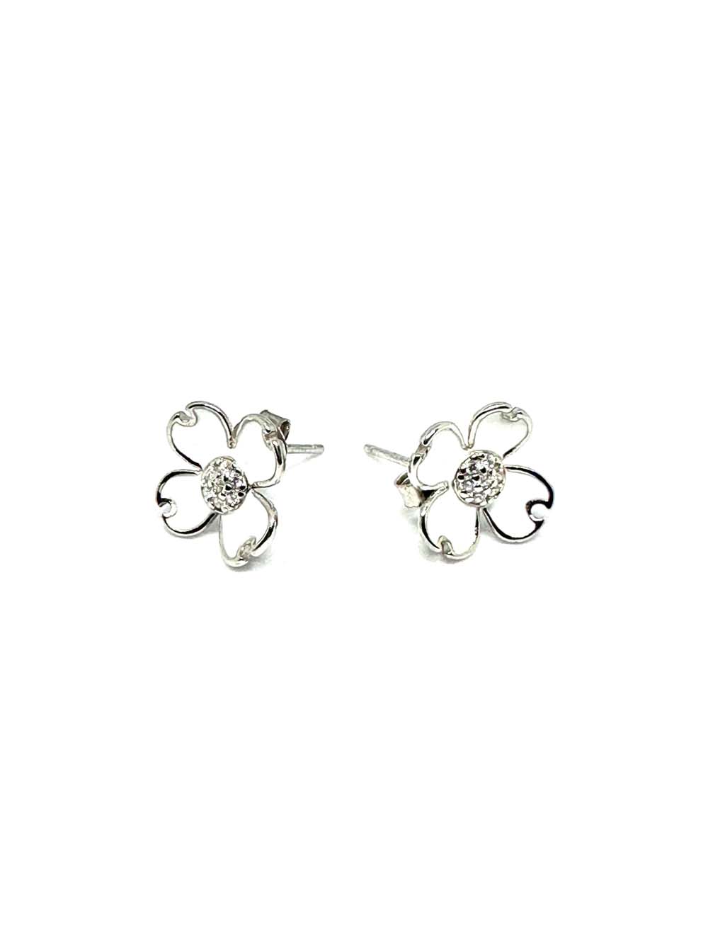 While Enamel Flower Earring