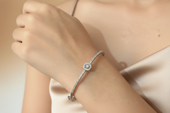 925 Sterling Silver Zircon Kada Bracelet