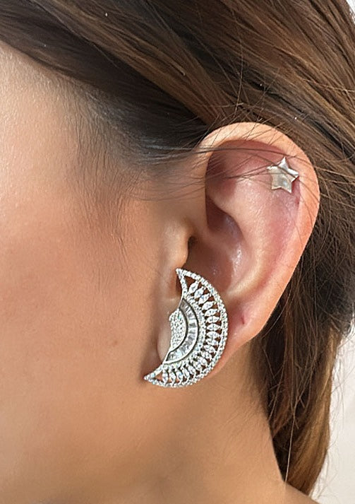 Crystal Cascade 925 Sterling Silver Ear Studs