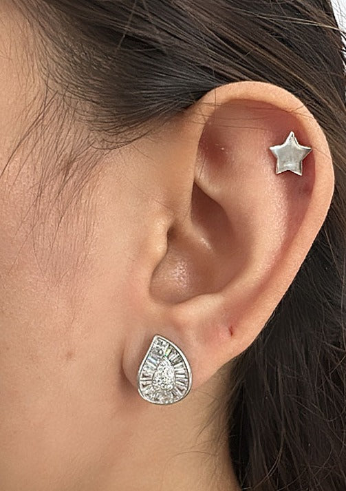 Radiant Raindrop 925 Sterling Silver Studs