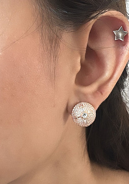 Splendor 925 Sterling Silver Ear Studs - RoseGold