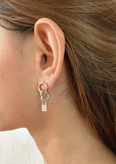 925 Sterling Silver Rose Gold charm Earrings
