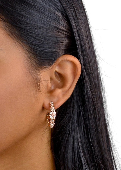 Rosegold C shaped Hoop Earrings