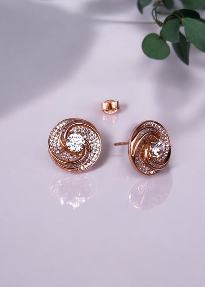 Rosegold Spiral Elegance Pendant Set