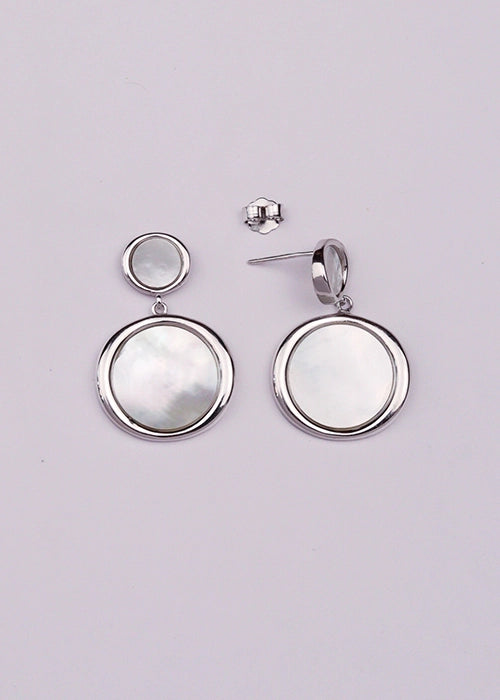 Silver Celestial Mother of Pearl Earrings