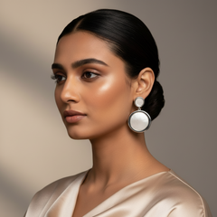 Silver Celestial Mother of Pearl Earrings