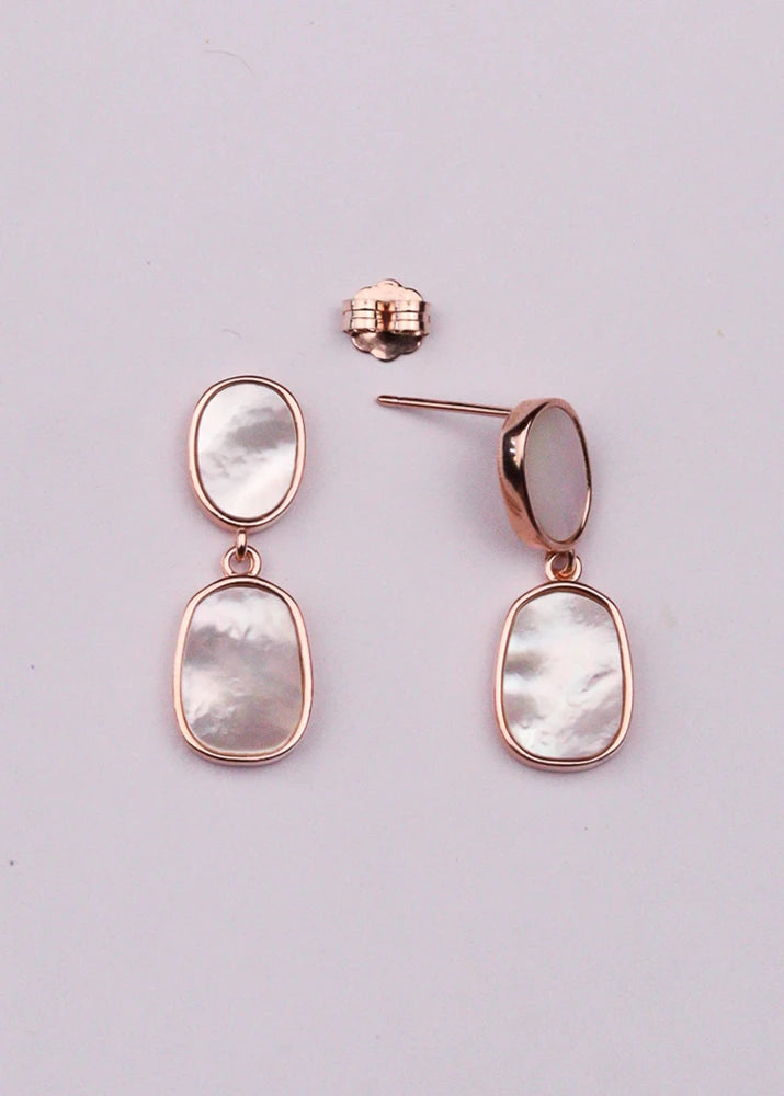 Rosegold Spirit Mother of Pearl Dangles