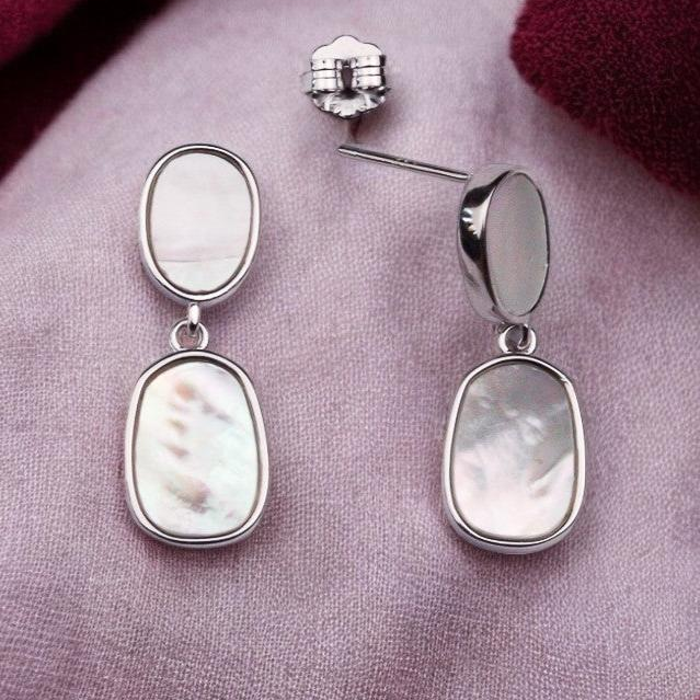 Silver Essense Mother of Pearl Dangles