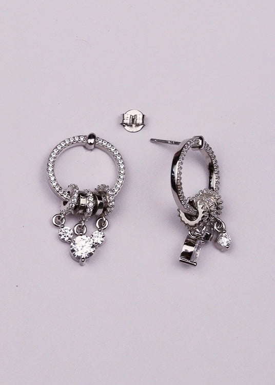 Silver Hanging Charms Earrings