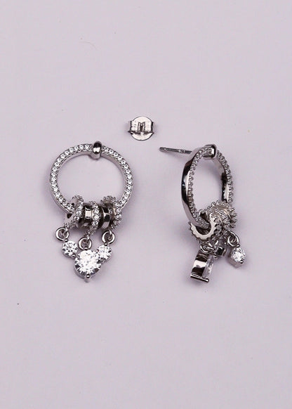 Silver Hanging Charms Earrings