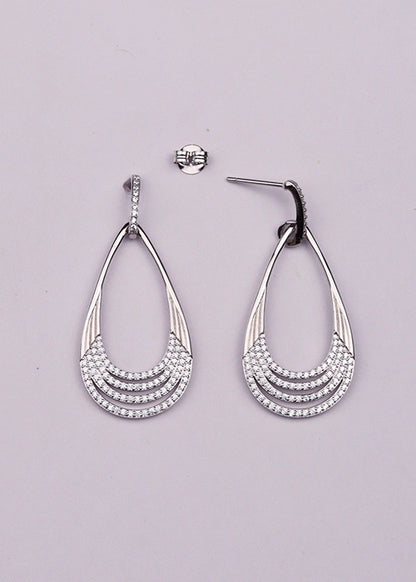 Silver Sleek Drop Earrings