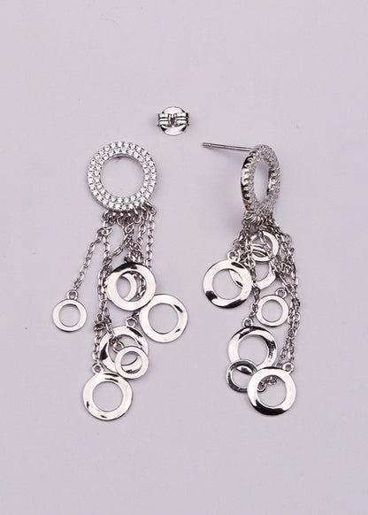 Silver Hanging Circle Charms Danglers