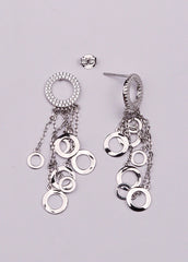 Silver Hanging Circle Charms Danglers
