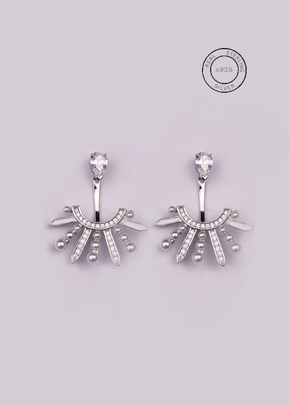 Silver Queens Crown Earrings