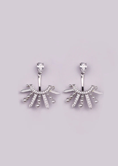 Silver Queens Crown Earrings