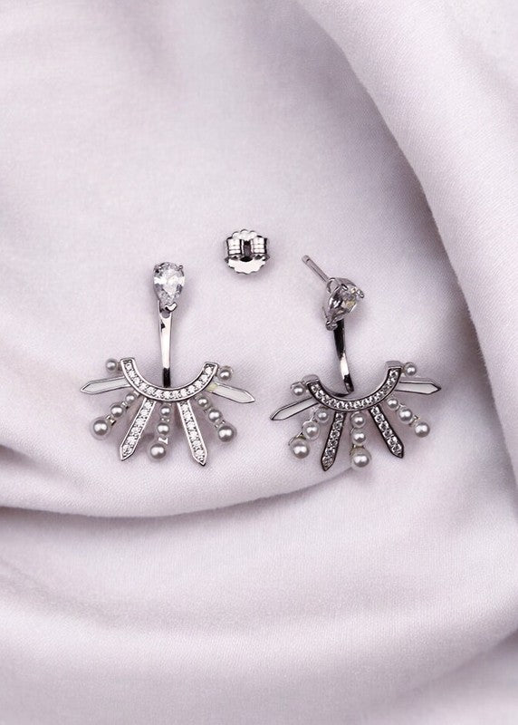 Silver Queens Crown Earrings