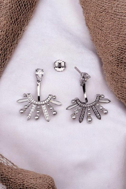 Silver Queens Crown Earrings