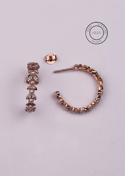 Rosegold C shaped Hoop Earrings