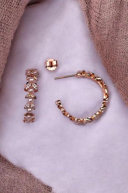 Rosegold C shaped Hoop Earrings