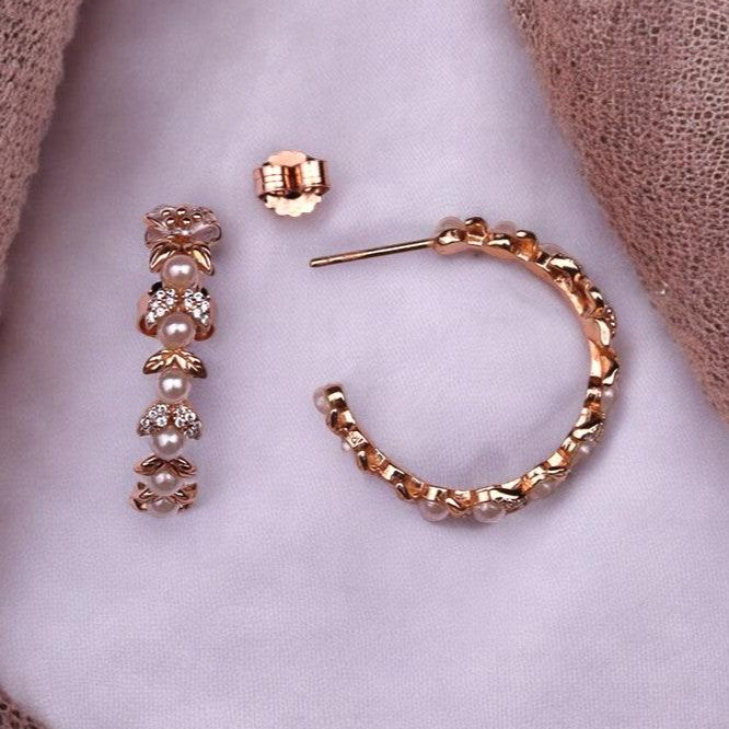 Rosegold C shaped Hoop Earrings